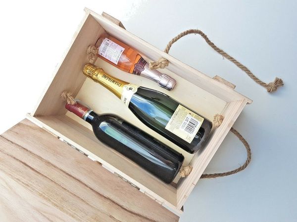 Meinposten Holzkiste Trudi Kiste mit Deckel geflammt vintage alt Truhe Natur Box Weinkiste