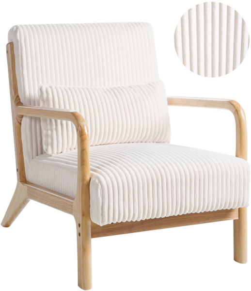 Sessel SORSELE Cord Weiß