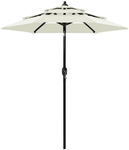 vidaXL Sonnenschirm mit Aluminium-Mast 3-lagig Sandfarbe 2 m 313852