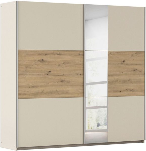 rauch Schwebetürenschrank Kleiderschrank Schrank Garderobe ASTANA (3 Ausstattungen BASIC/CLASSIC/PREMIUM (inkl. SOFT-CLOSE-FUNKTION) mit 3 Spiegelelementen, Metallgriffleisten alufarbig MADE IN GERMANY