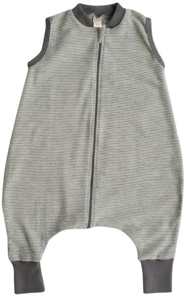 Lilano, Schlafsack mit Bein, geringelt, Merinowolle (kbT), Seide, 210 g/m² (Hellgrau/Natur, 74-80) Bild 1