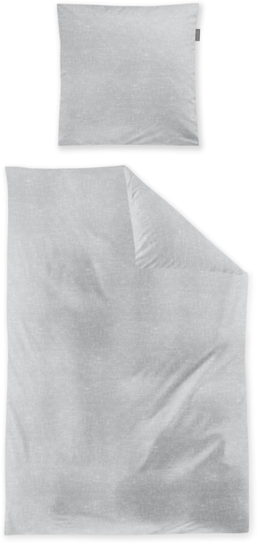 Irisette Edel-Feinbiber Bettwäsche Set Koala 8544 silber 155 x 200 cm + 1 Kissenbezug 80x80 cm