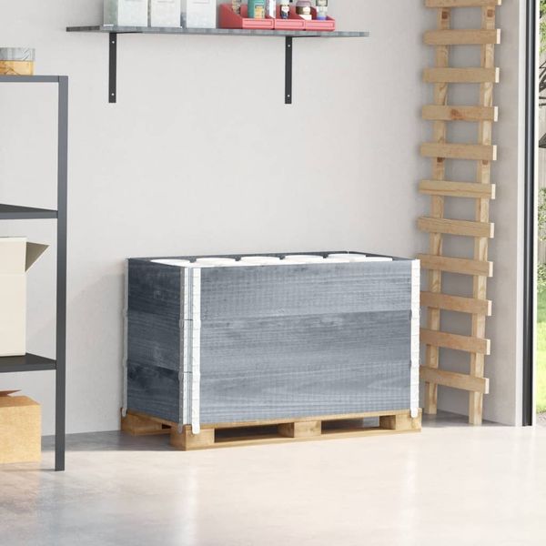 vidaXL Paletten-Aufsatzrahmen 3 Stk. Grau 100x50 cm Massivholz Kiefer 3295372