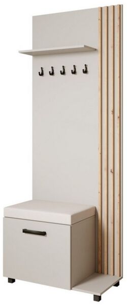 Beautysofa Garderobenschrank Garderobenschrank mit Aufhängern LIVIA (Mit eleganten Kleiderbügeln) mit Verschließbarer Schuhschrank