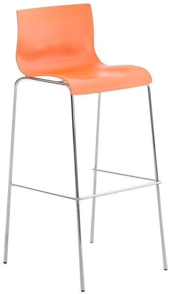 Barhocker TOKIO - Orange, Kunststoff Barhocker mit Lehne Barstuhl Tresenhocker Tresenstuhl Kneipenhocker Kneipenstuhl