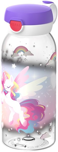 Mepal CAMPUS Trinkflasche mit Klappdeckel 600 ml - Unicorn Glow