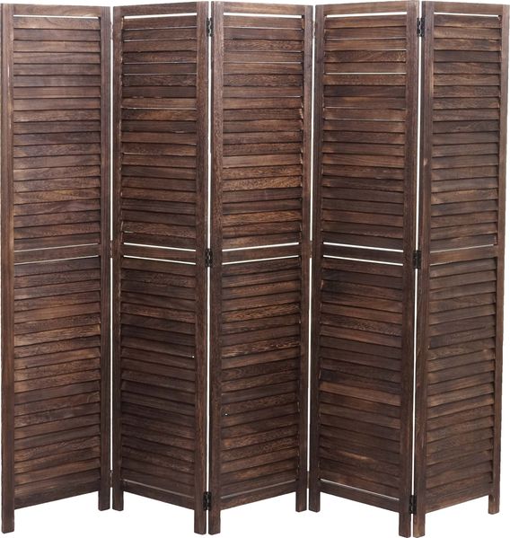 Paravent HWC-C30, Raumteiler Trennwand Sichtschutz, Shabby-Look Vintage, 170x205cm ~ braun