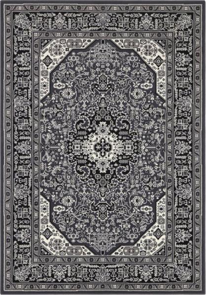 Orientalischer Kurzflor Teppich Skazar Isfahan Dunkelgrau - 80x150x0,9cm