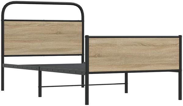 vidaXL Bettgestell ohne Matratze 90x190 cm Sonoma-Eiche Holzwerkstoff 4100384 Bild 3