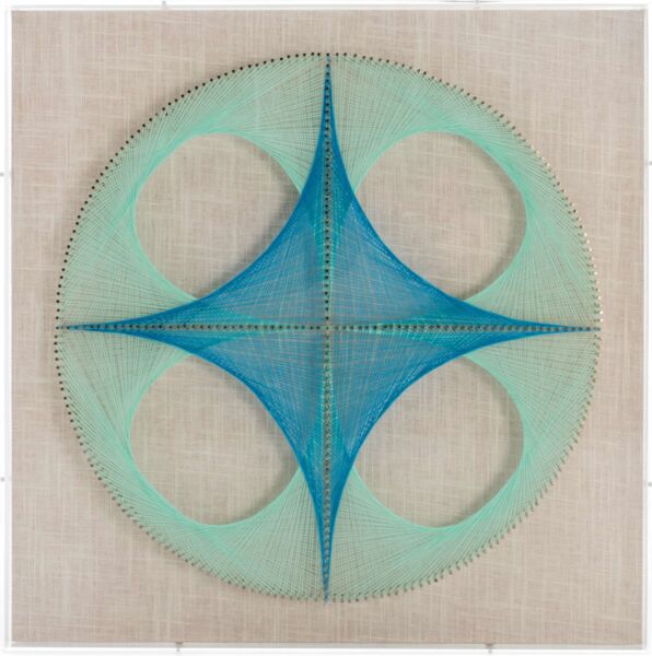 Faden-Wandbild Happiness 45cm x 45cm