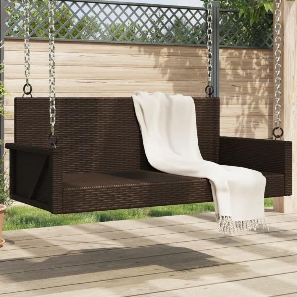 vidaXL Hängebank Braun 119x56x48 cm Poly Rattan 365626