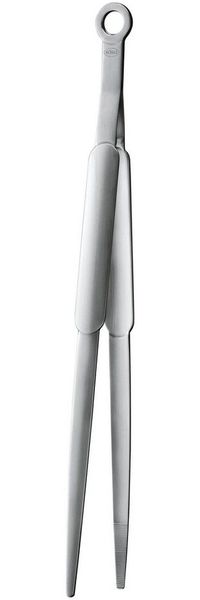 RÖSLE Spitzzange, Hochwertige Zange zum gezielten Greifen und Wenden von Speisen beim Grillen oder Braten, Edelstahl 18/10, spülmaschinengeeignet, Silber
