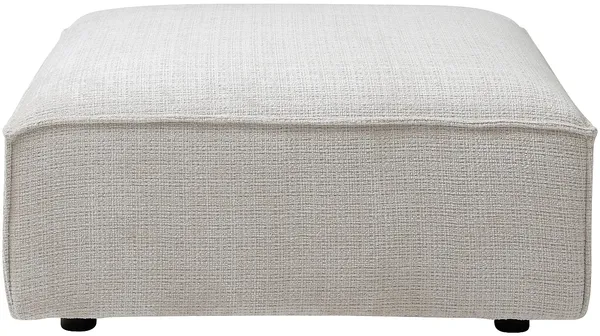 Vente-unique - RUZOLO Pouf Stoff Beige - B 90 cm x H 43 cm x L 90 cm