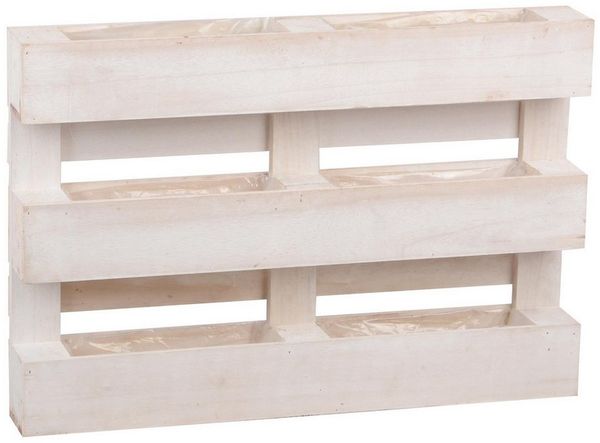 UNUS GARDEN Blumenkasten Paletten Pflanzkasten 3 Reihen (1 St), Pflanzkasten Deko Pflanzgefäß Kräutergarten Wanddekoration aus Holz