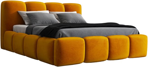 Polsterbett DONA 140x200 mit Matratze, Bettkasten und Lattenrost. Farbe: Senf 8 Bild 4
