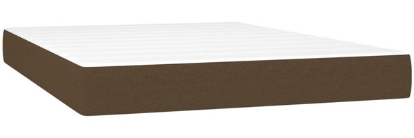 vidaXL Boxspringbett mit Matratze Stoff Dunkelbraun 140x190 cm, Härtegrad: H2 [3137152] Bild 6