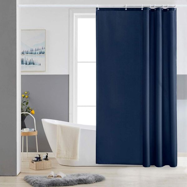 Duschvorhang 120x180 Textil Badvorhang Polyester Schimmelresistent Dunkelblau