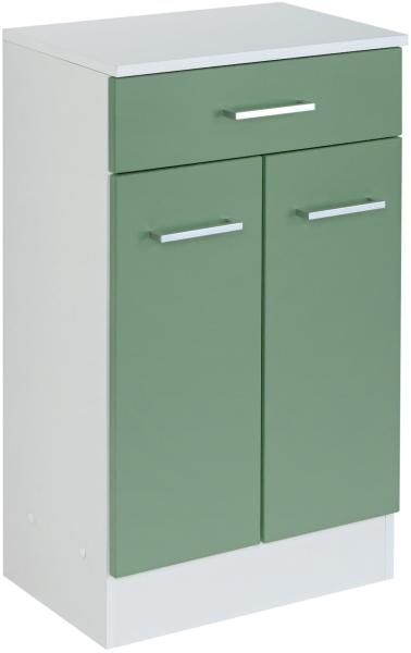 Unterschrank >Riga< in Grün-Matt - 50x84x35cm (BxHxT) Bild 2