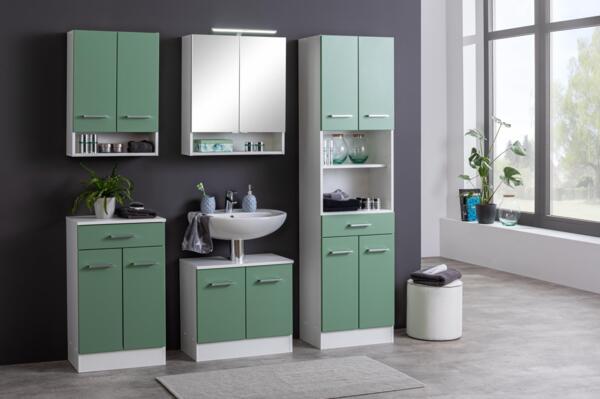 Unterschrank >Riga< in Grün-Matt - 50x84x35cm (BxHxT) Bild 8