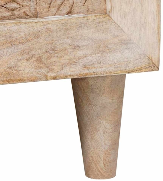 vidaXL Couchtisch mit Tür Beige 80 x 50 x 40 cm massives Mangoholz 4018121 Bild 7