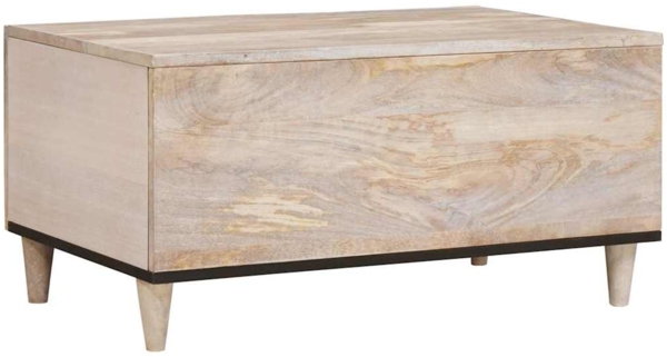 vidaXL Couchtisch mit Tür Beige 80 x 50 x 40 cm massives Mangoholz 4018121 Bild 4