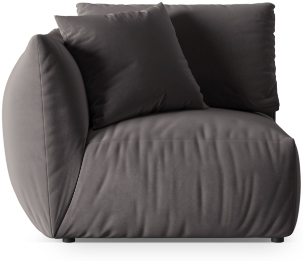 Micadoni Eckmodul Groß Chris 1-Sitzer Links Samt Dunkelgrau