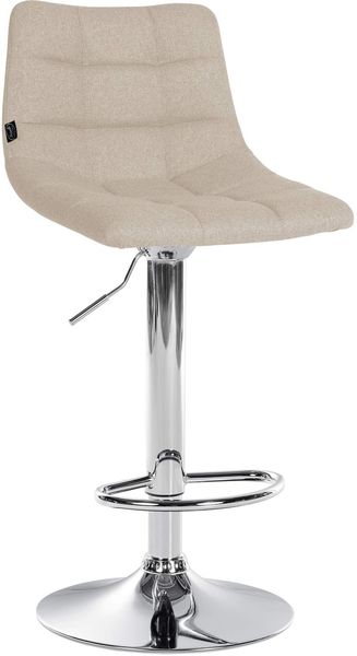 Barhocker DUBAI - Creme, Stoff, Chrom Barhocker mit Lehne Barstuhl Tresenhocker Tresenstuhl Kneipenhocker Kneipenstuhl