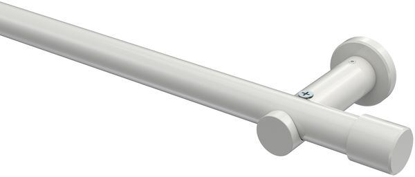Gardinenstangen-Set Platon Santo 120 cm, 1-läufig (ohne Ringe), 20 mm Ø Weiß