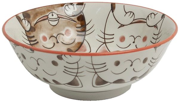 WestCraft Snackschale Tokio Japan Design Katzen Schalen Kawaii Cat Tayo Schüssel Blue & Pink, Porzellan, (1-tlg), Ramen Reis Nudel Suppen Dessert Bowl, Kawaii Cat