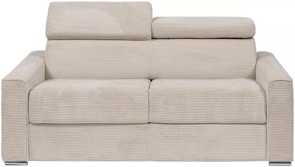 Vente-unique - VIZIR Sofa SamtStoff Beige - B 223 cm94 cm x H 110 cm95 cm x L 216 cm