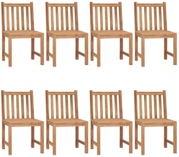 vidaXL Gartenstühle 8 Stk. mit Kissen Massivholz Teak 3073167