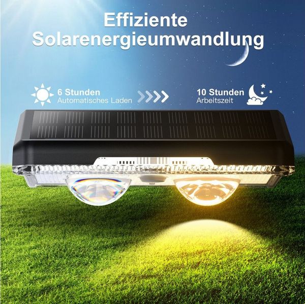 Quntis LED Solarleuchte 2/4/8 Stück Solarleuchte Warmweiß/Bunt, Gartenleuchten für außen, Außenbeleuchtung, LED wechselbar, RGBW /Warmweiß, Kaltweiß, Neutralweiß, Solar Wandleuchte mit 11 Beleuchtungsmodi für Balkon Terrasse Treppen