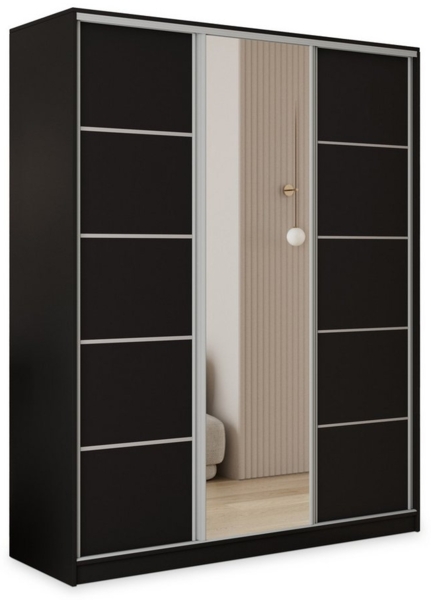 Masseno Schwebetürenschrank PINA Kleiderschrank mit Spiegel und Schubladen Schlafzimmerschrank