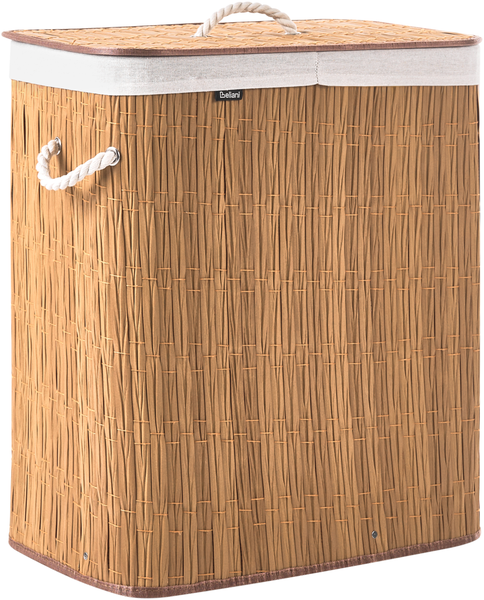 Wäschekorb mit Deckel ARRAIAS Stoff Braun 100 L