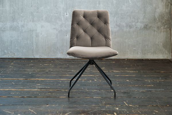 KAWOLA Stuhl NEW CHARME Drehstuhl Esszimmerstuhl Velvet sand 87 x 66 x 52 cm