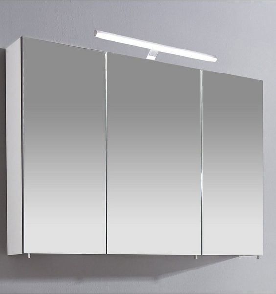 Schildmeyer Spiegelschrank Irene Breite 100 cm, 3-türig, LED-Beleuchtung, Schalter-/Steckdosenbox