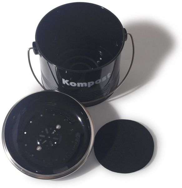 Zedelmaier Biomülleimer Biomülleimer Küche, Bio Mülleimer, Komposteimer Metall, Geruchsdicht mit Aktivkohlefiltern, Biomüll Retro 3,5L Bild 2