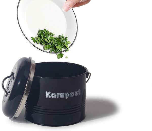 Zedelmaier Biomülleimer Biomülleimer Küche, Bio Mülleimer, Komposteimer Metall, Geruchsdicht mit Aktivkohlefiltern, Biomüll Retro 3,5L Bild 3