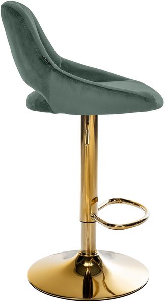 CLP 2er Set Barhocker Milet Samtbezug höhenverstellbar drehbar mit Rückenlehnen,grün Metall gold Bild 5