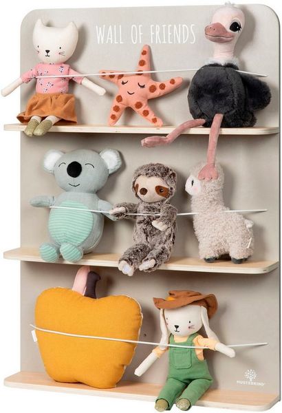 MUSTERKIND® Wandregal Wall of Friends, warmgrau/natur