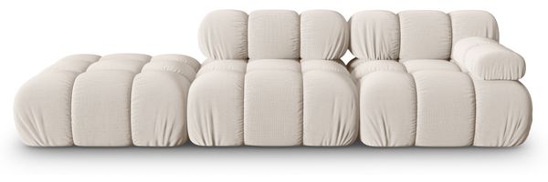 Micadoni Modulares Sofa Bellis 4-Sitzer Links 3D-Stoff Sonic Helles Beige