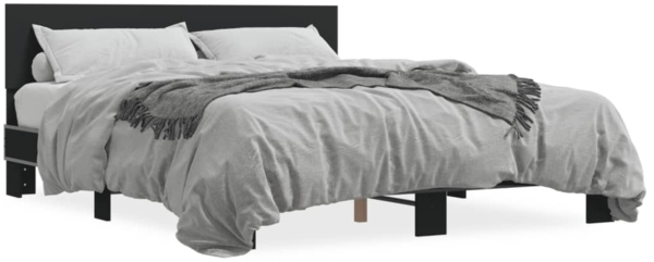 vidaXL Bettgestell Schwarz 150x200 cm Holzwerkstoff und Metall 3280187