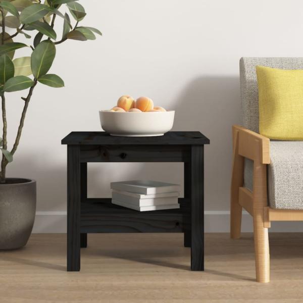 vidaXL Couchtisch Schwarz 45x45x40 cm Massivholz Kiefer 814268