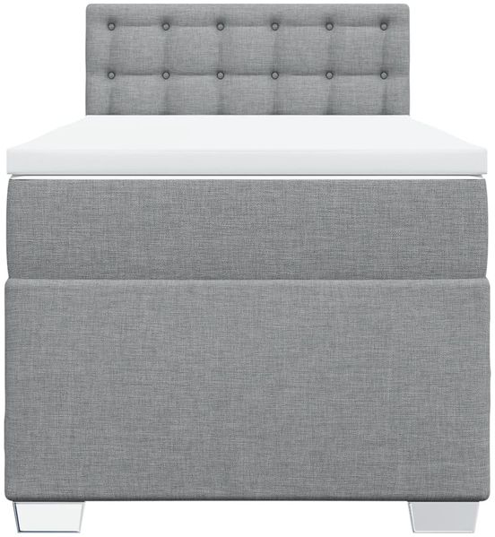 vidaXL Boxspringbett mit Matratze Hellgrau 90x190 cm Stoff 3288057 Bild 6