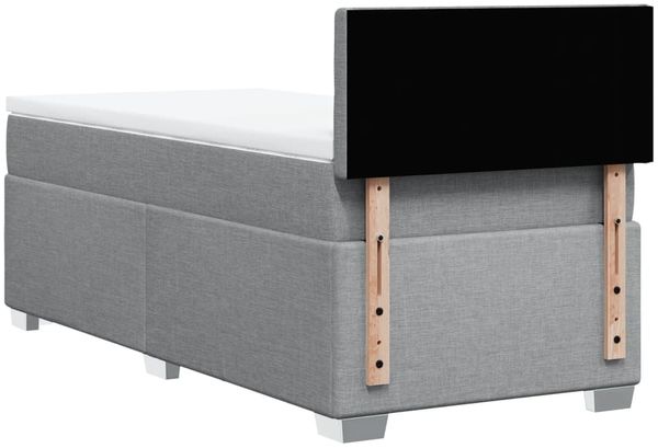 vidaXL Boxspringbett mit Matratze Hellgrau 90x190 cm Stoff 3288057 Bild 12