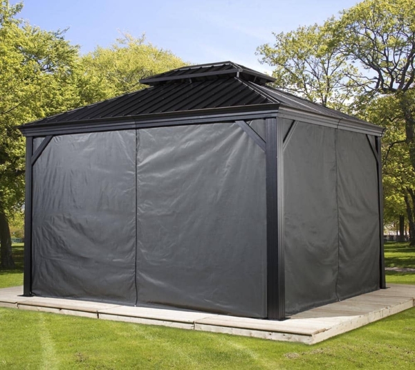 Sojag 'Mykonos/Messina' Pavillon, Vorhänge inkl. Clip, grau