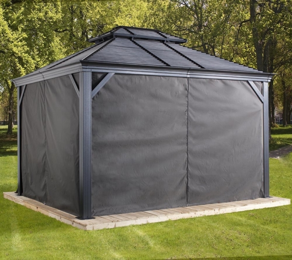 Sojag 'Mykonos/Messina' Pavillon, Vorhänge inkl. Clip, grau Bild 2