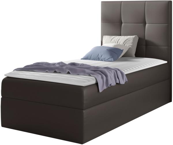 Boxspringbett 'Minvan 2' links, Taupe, 80 x 200 cm