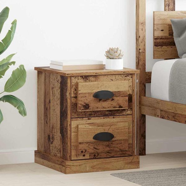 vidaXL Nachttisch 2 pcs Altholz 39 x 39 x 47,5 cm Holzwerkstoff 881329