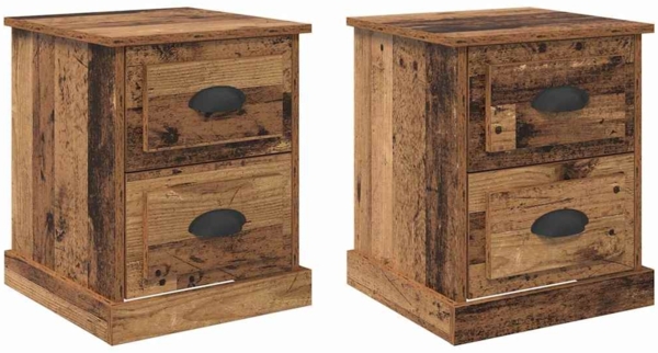 vidaXL Nachttisch 2 pcs Altholz 39 x 39 x 47,5 cm Holzwerkstoff 881329